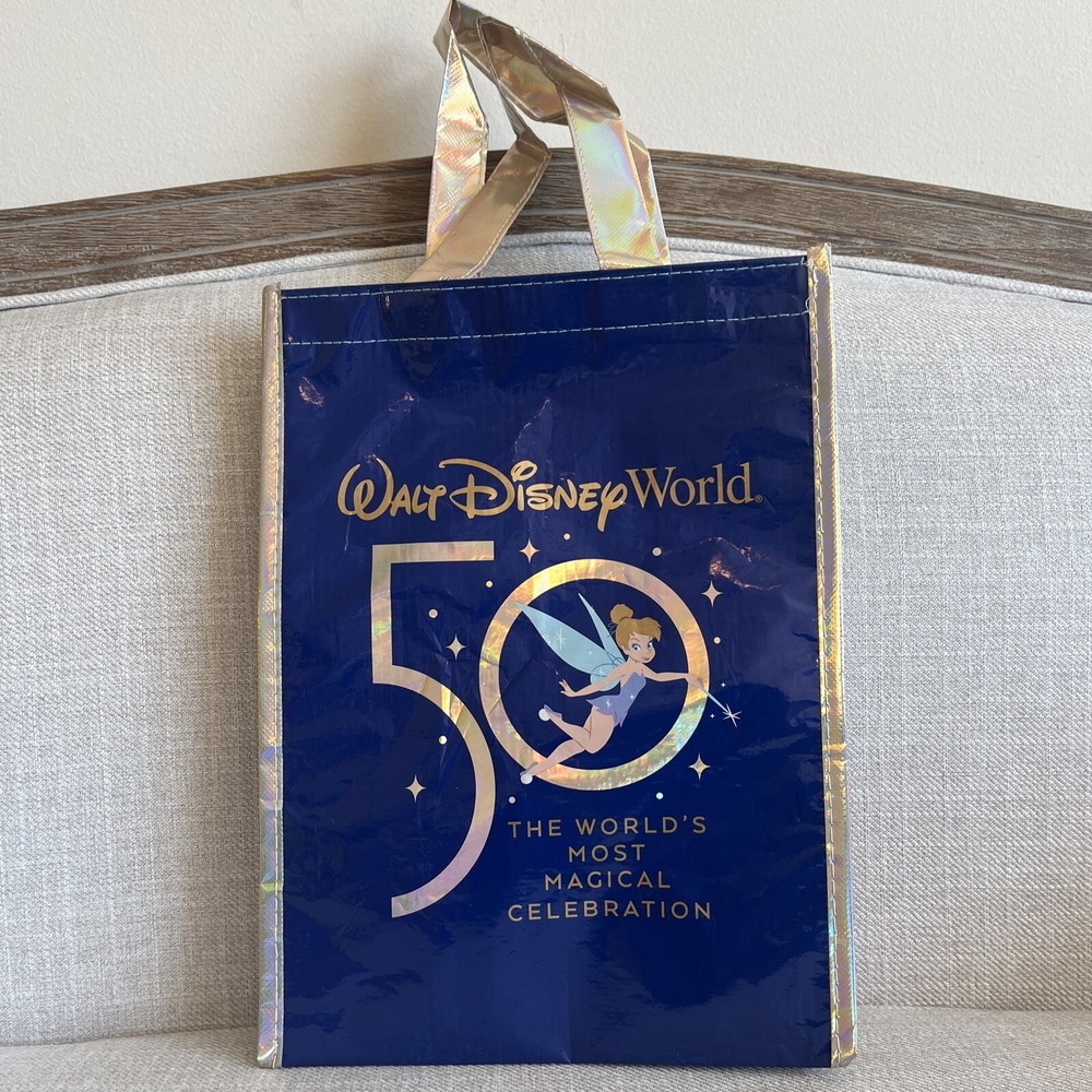 Walt Disney World 50th Anniversary Reusable Shopping Tote Bag SMALL  Holographic